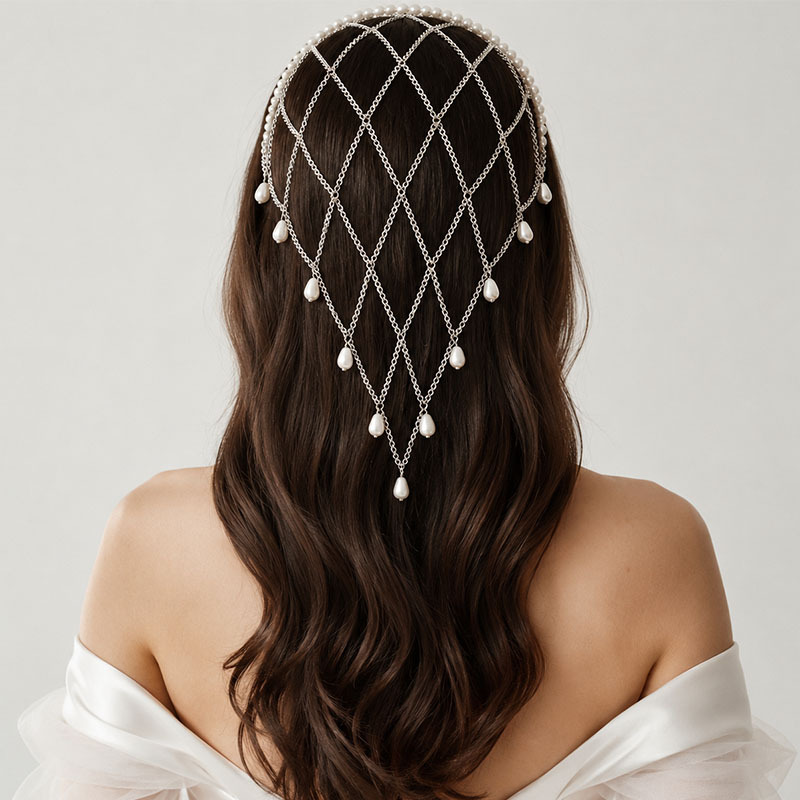 Beaded Trim Fringe - شبكة رأس مزينة باللؤلؤ الصناعي مع