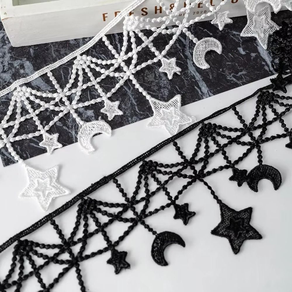Lace Ribbon Trim - إكسسوارات الدانتيل، شريط دانتيل أسود وأبيض