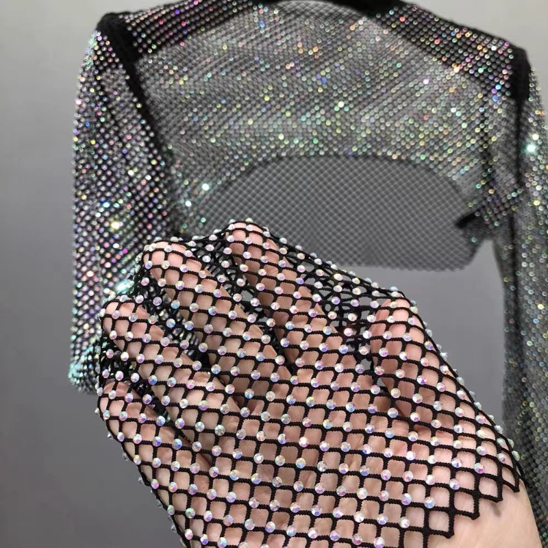 Crystal Mesh Fabric - 50x120 سنتيمتر الخياطة الراين شبكة الشريط
