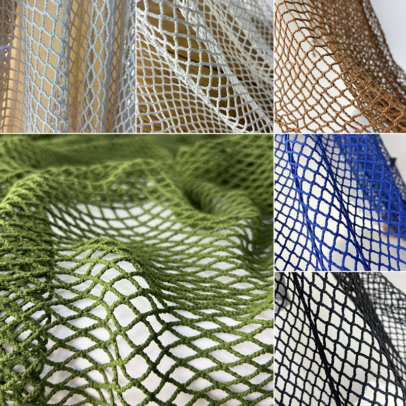 Crystal Mesh Fabric - قماش شبكي من القطن والكتان بفتحات