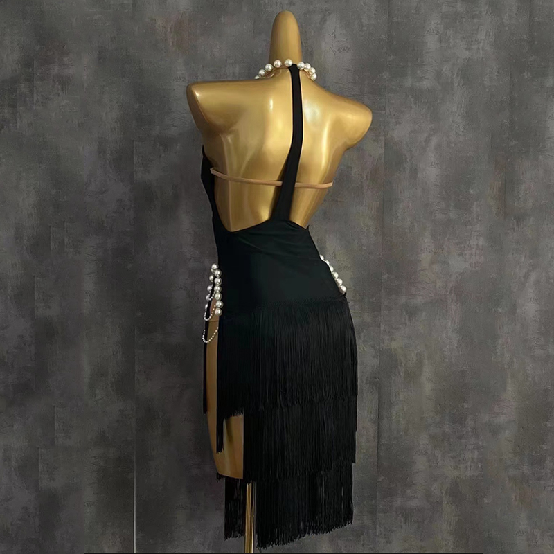 2025 الراقية فستان رقص اللاتين - مراجعة Beaded Trim Fringe وسعره