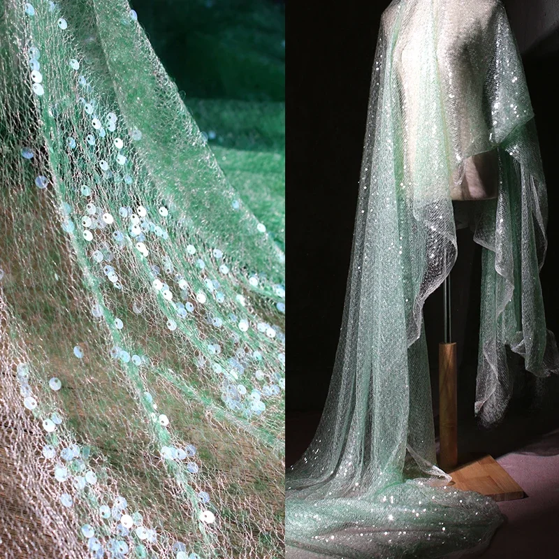 Xianqi-قماش شبكي صغير بالترتر  - مراجعة Crystal Mesh Fabric وسعره