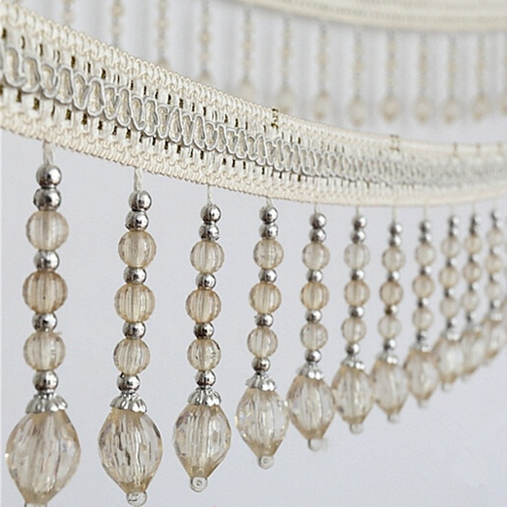 شريط قماش مزخرف بخرز معلق وشرا - مراجعة Beaded Trim Fringe وسعره