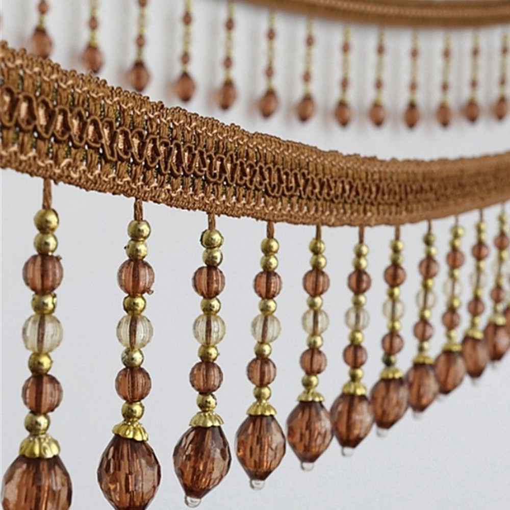 شريط قماش مزخرف بخرز معلق وشرا - مراجعة Beaded Trim Fringe وسعره