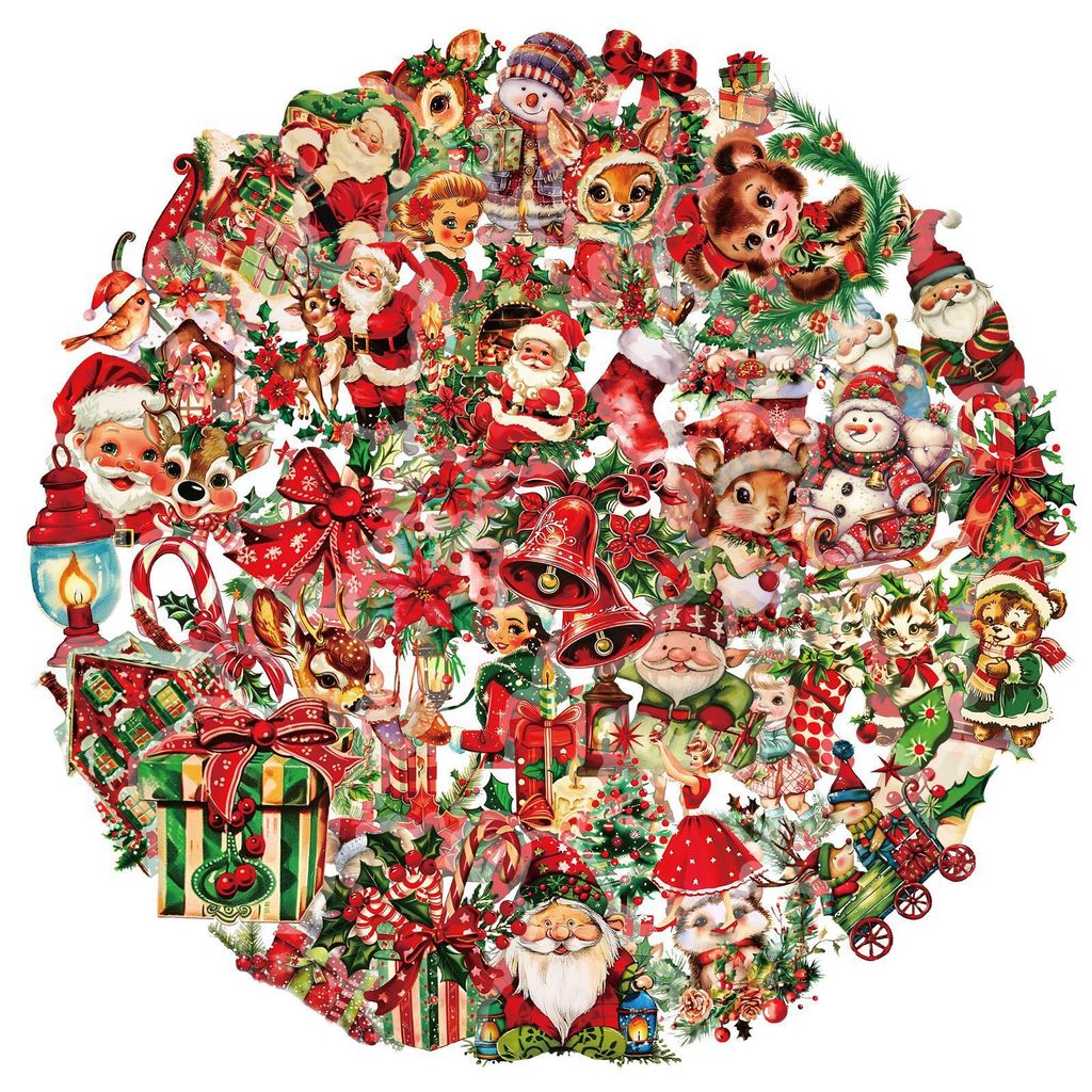 50 قطعة من ملصقات بابا نويل ال - مراجعة Christmas Craft Embellishment وسعره