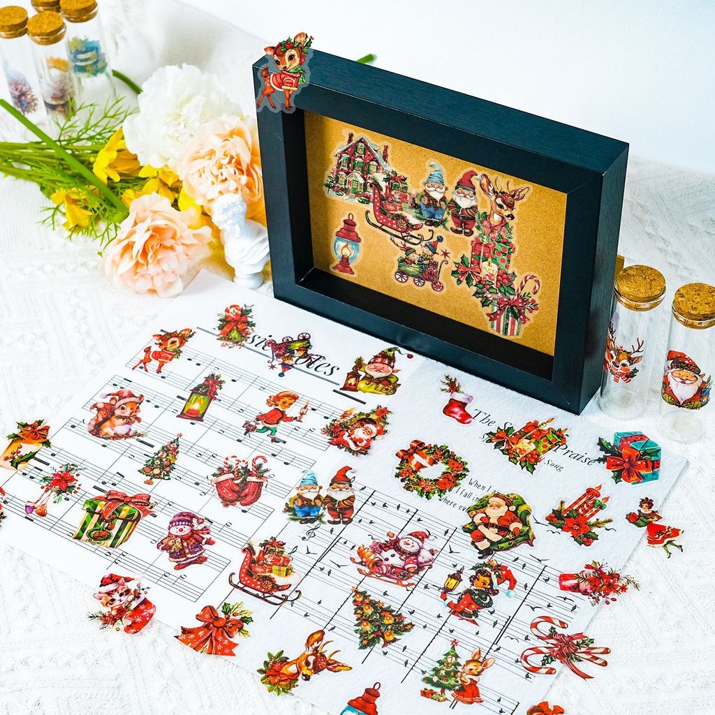 50 قطعة من ملصقات بابا نويل ال - مراجعة Christmas Craft Embellishment وسعره