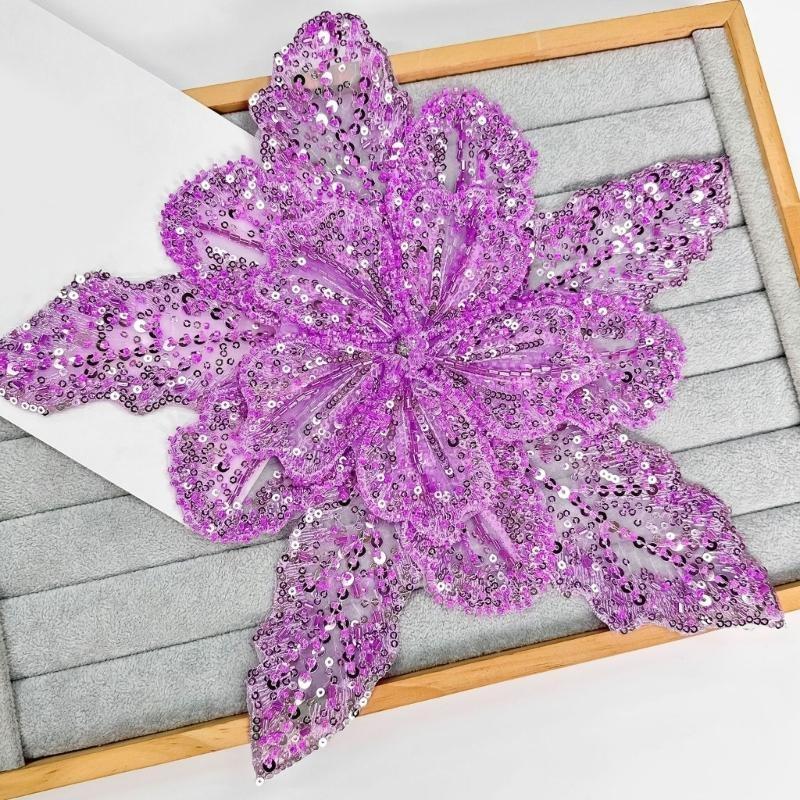 39BD زخرفة زهرة مطرزة لملابس ت - مراجعة Applique Patch Flower وسعره