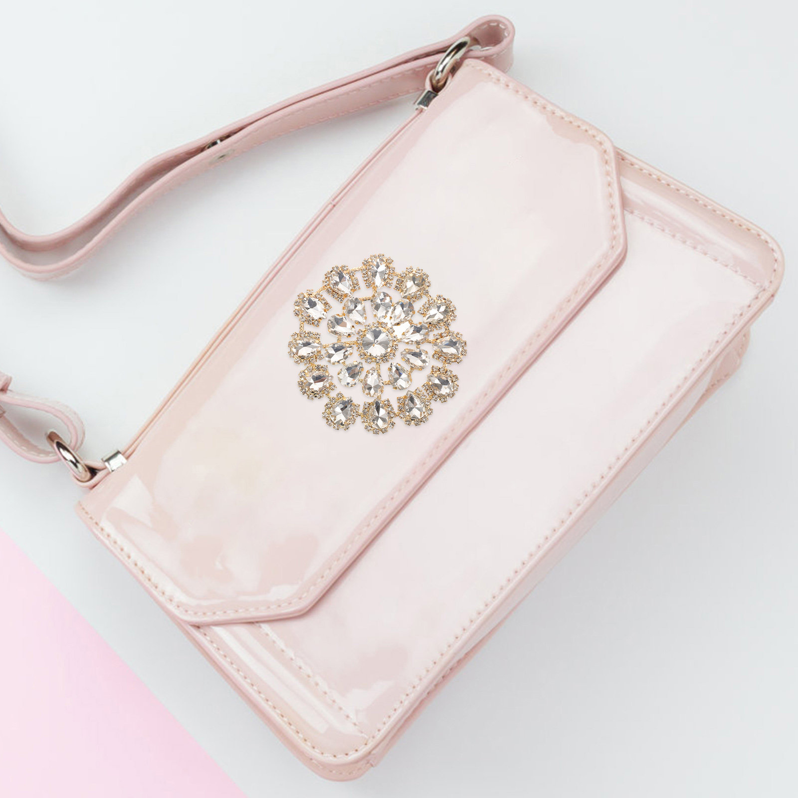 أزرار زهرية مستديرة مزينة بأحج - مراجعة Applique Patch Flower وسعره