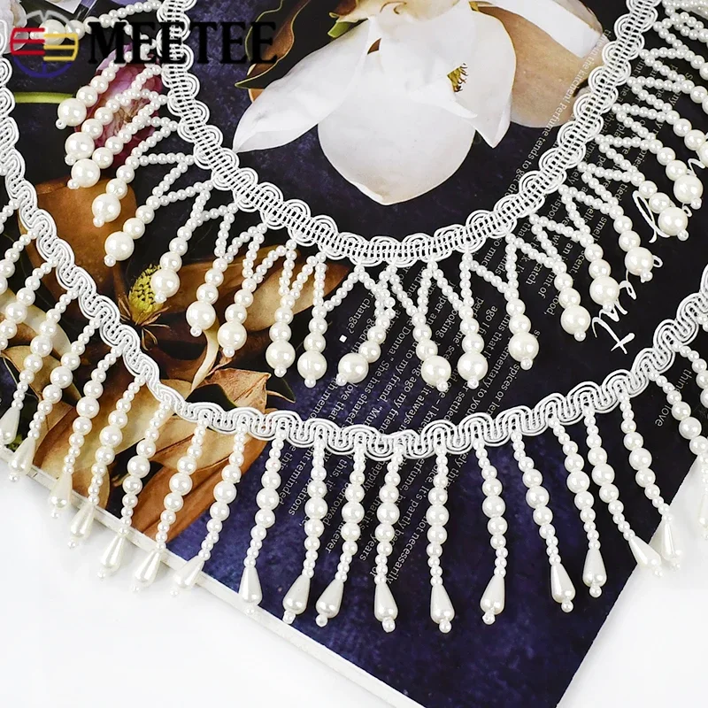 1/2 ياردة اللؤلؤ مطرز شرابة ها - مراجعة Beaded Trim Fringe وسعره