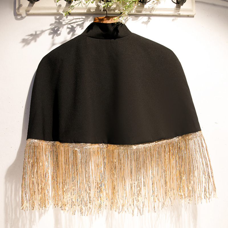 المرأة الربيع الصيف الأسود الت - مراجعة Tassel Fringe Trim وسعره