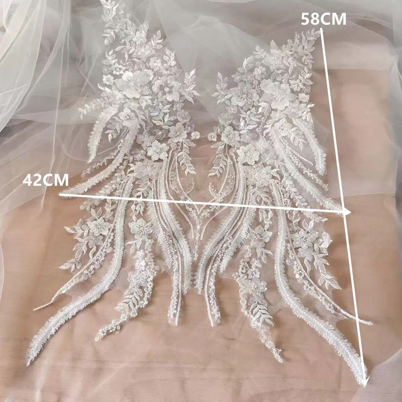 جديد مطرز الترتر الدانتيل مرآة - مراجعة Applique Patch Flower وسعره